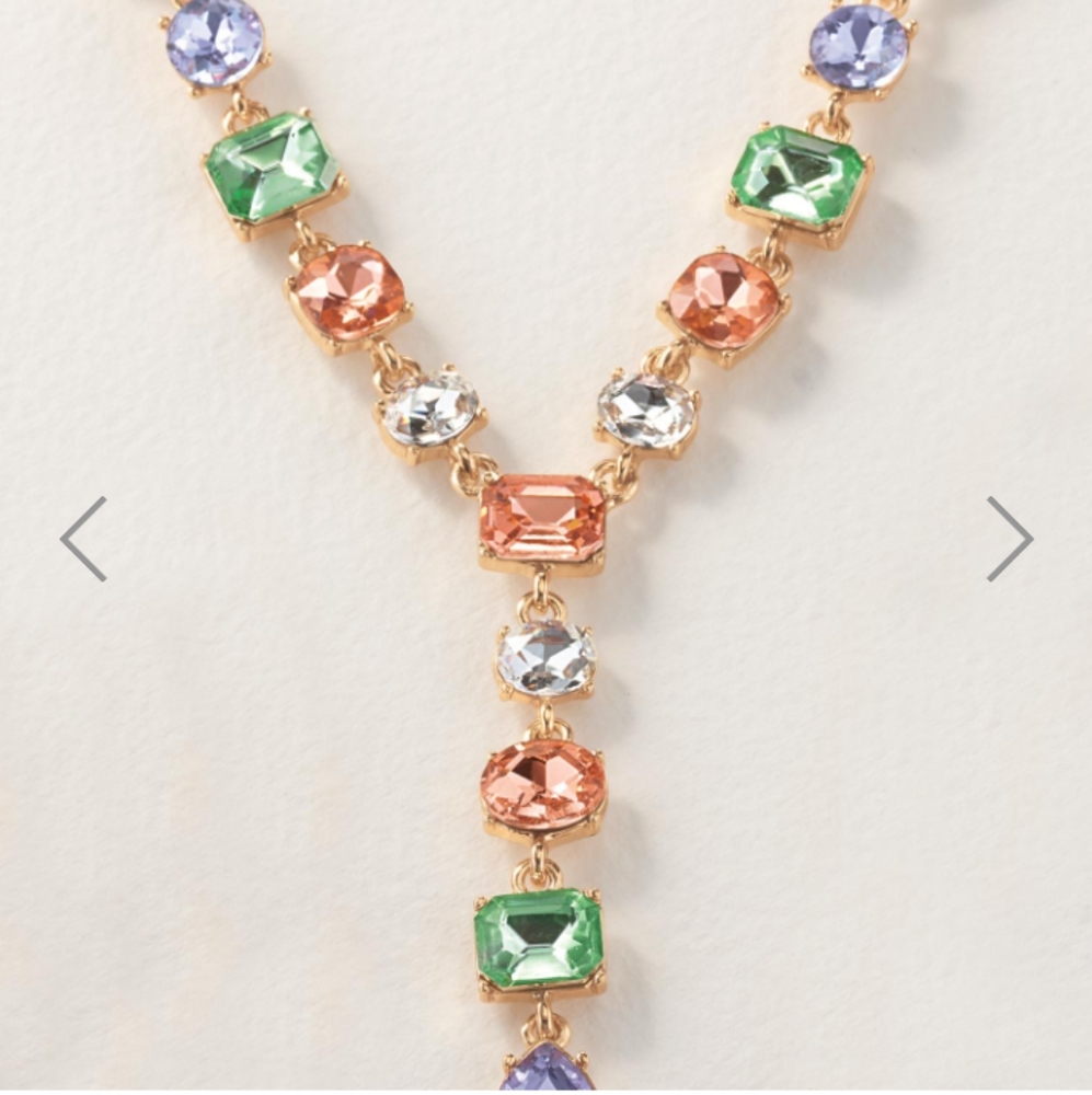 Golden pastel Y necklace